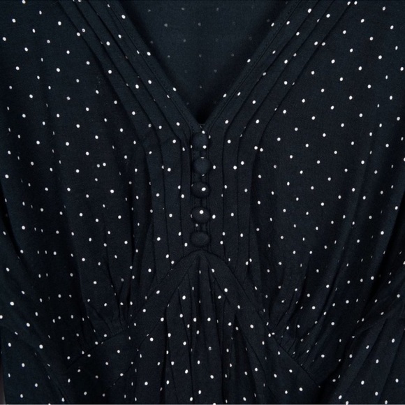 Motherhood Maternity Black Long Sleeve Polka Dot Tie Wrap Midi Dress Sz XL - Picture 2 of 6